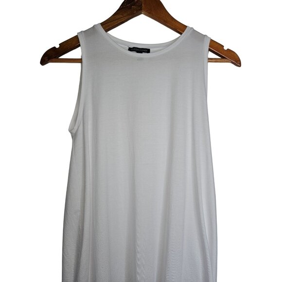 Eileen Fisher Crew Neck Long Shell Sleeveless Women Size XXS Tencel Elastane - Picture 3 of 6